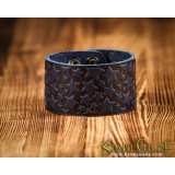 Genuine Leather Bracelet Cuff Wristband Stars Knotwork  Carving Leather 